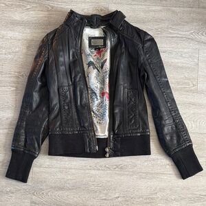Black Leather Jacket by Mackage for Aritzia